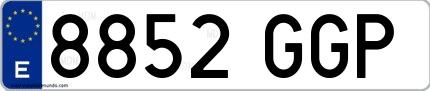 Ejemplo de matrícula española 8852 GGP