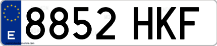 Ejemplo de matrícula de coche ordinaria 8852 HKF