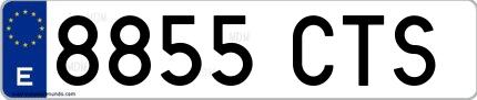 Ejemplo de matrícula española 8855 CTS