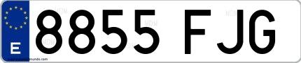 Ejemplo de matrícula española 8855 FJG