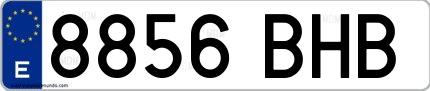 Ejemplo de matrícula española 8856 BHB