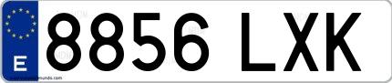 Ejemplo de matrícula española 8856 LXK