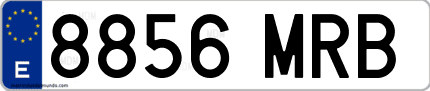 Ejemplo de matrícula de coche ordinaria 8856 MRB