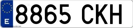 Ejemplo de matrícula española 8865 CKH