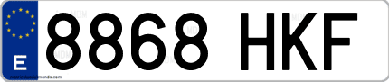 Ejemplo de matrícula de coche ordinaria 8868 HKF