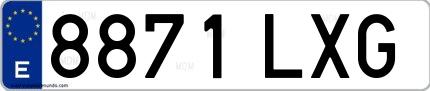 Ejemplo de matrícula española 8871 LXG