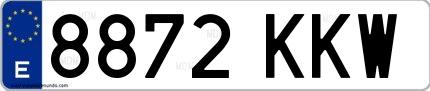 Ejemplo de matrícula española 8872 KKW