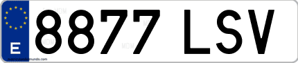 Ejemplo de matrícula de coche ordinaria 8877 LSV