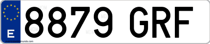 Ejemplo de matrícula de coche ordinaria 8879 GRF