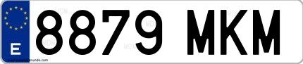 Ejemplo de matrícula española 8879 MKM