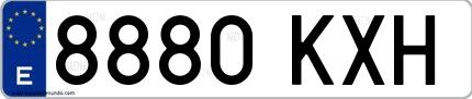 Ejemplo de matrícula española 8880 KXH