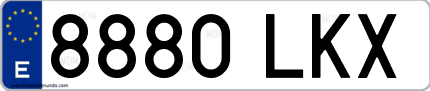 Ejemplo de matrícula de coche ordinaria 8880 LKX