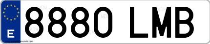 Ejemplo de matrícula española 8880 LMB