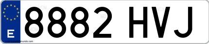 Ejemplo de matrícula española 8882 HVJ