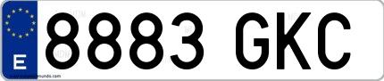Ejemplo de matrícula española 8883 GKC