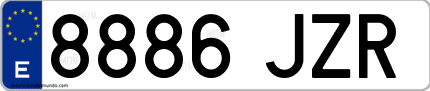 Ejemplo de matrícula de coche ordinaria 8886 JZR