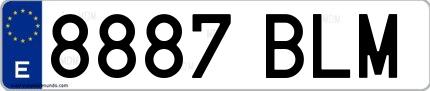 Ejemplo de matrícula española 8887 BLM
