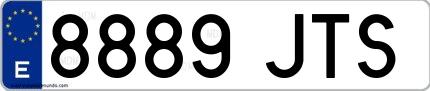 Ejemplo de matrícula española 8889 JTS