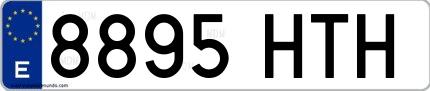 Ejemplo de matrícula española 8895 HTH
