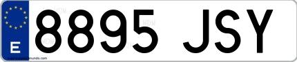 Ejemplo de matrícula española 8895 JSY
