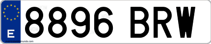 Ejemplo de matrícula de coche ordinaria 8896 BRW
