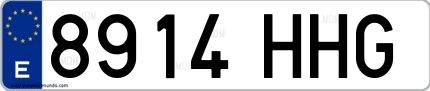 Ejemplo de matrícula española 8914 HHG