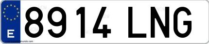 Ejemplo de matrícula española 8914 LNG