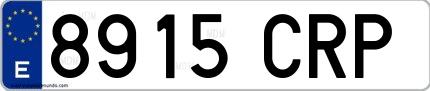 Ejemplo de matrícula española 8915 CRP