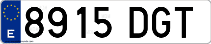 Ejemplo de matrícula de coche ordinaria 8915 DGT