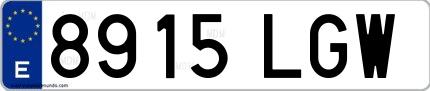 Ejemplo de matrícula española 8915 LGW