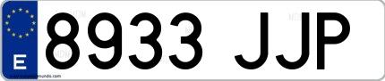 Ejemplo de matrícula española 8933 JJP