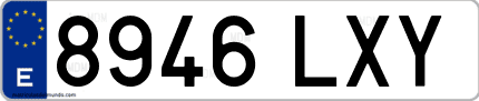 Ejemplo de matrícula de coche ordinaria 8946 LXY