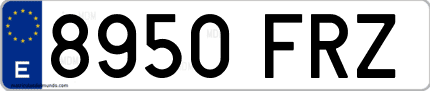 Ejemplo de matrícula de coche ordinaria 8950 FRZ