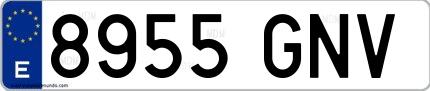 Ejemplo de matrícula española 8955 GNV
