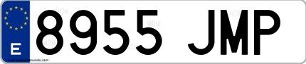 Ejemplo de matrícula española 8955 JMP