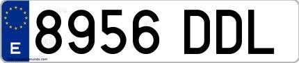 Ejemplo de matrícula española 8956 DDL