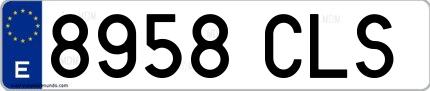 Ejemplo de matrícula española 8958 CLS