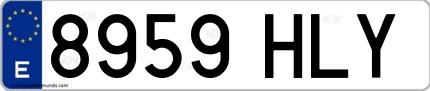 Ejemplo de matrícula española 8959 HLY