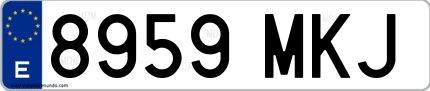 Ejemplo de matrícula española 8959 MKJ