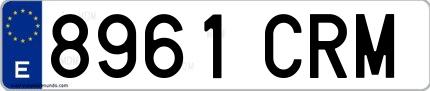 Ejemplo de matrícula española 8961 CRM