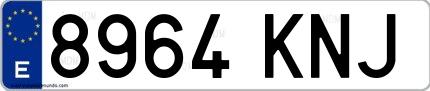 Ejemplo de matrícula española 8964 KNJ