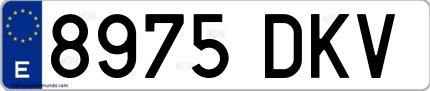 Ejemplo de matrícula española 8975 DKV