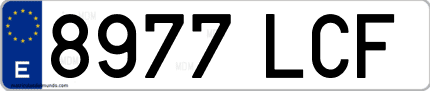 Ejemplo de matrícula de coche ordinaria 8977 LCF