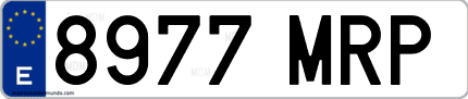 Ejemplo de matrícula de coche ordinaria 8977 MRP