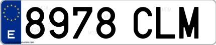 Ejemplo de matrícula española 8978 CLM
