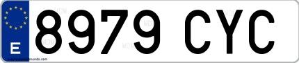 Ejemplo de matrícula española 8979 CYC