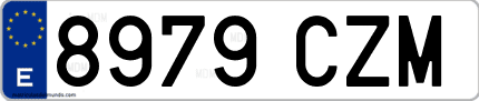 Ejemplo de matrícula de coche ordinaria 8979 CZM