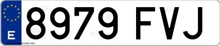 Ejemplo de matrícula española 8979 FVJ