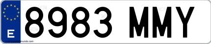 Ejemplo de matrícula española 8983 MMY