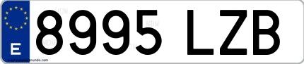 Ejemplo de matrícula española 8995 LZB